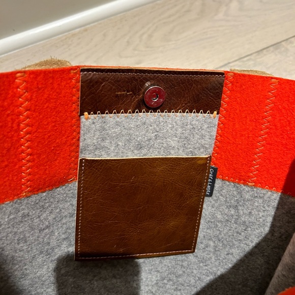 Graf & Lantz Jaunt Tote Granite / Orange / Sienna Leather - Picture 4 of 8